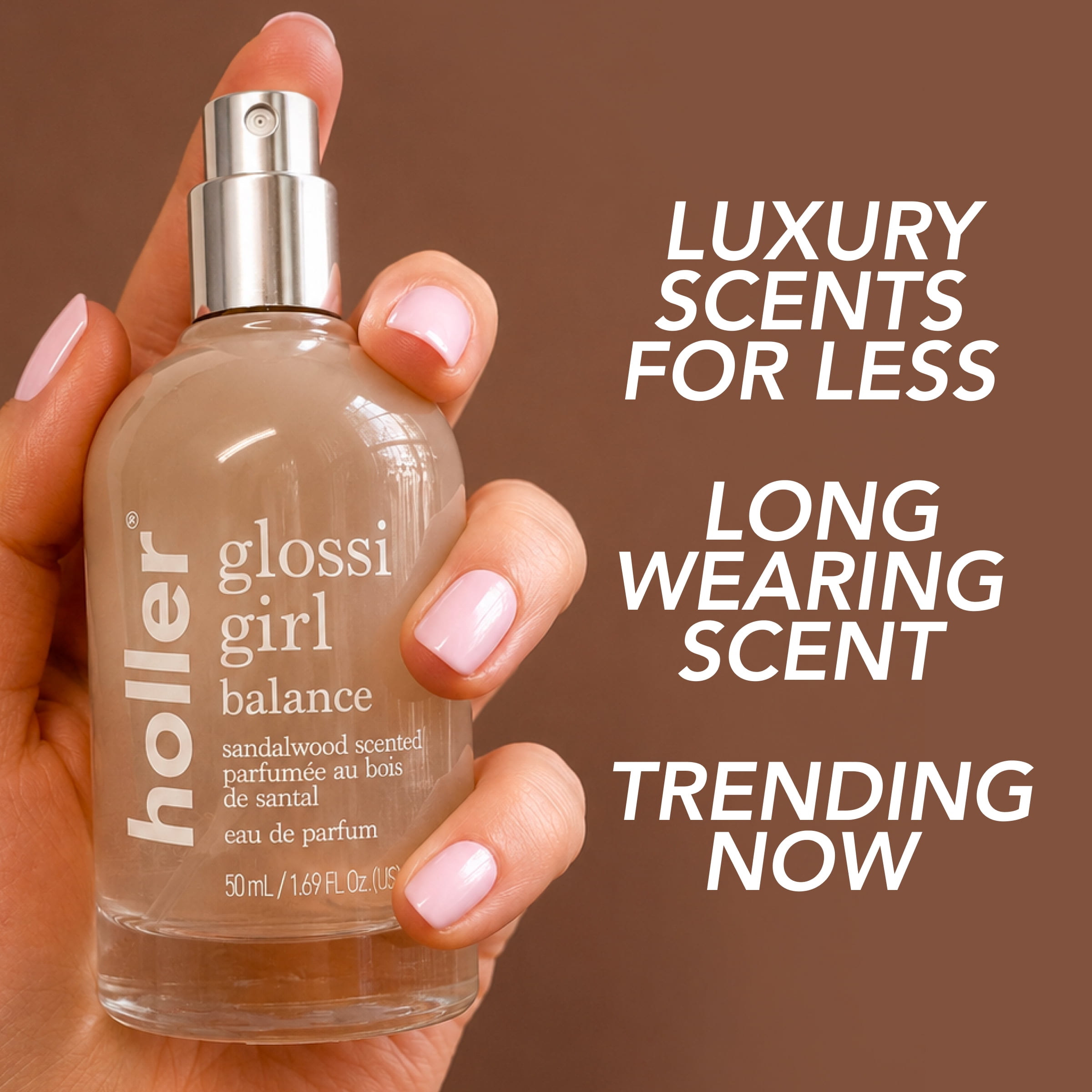 HOLLER Glossi Girl Balance Sandalwood Scented Eau De Parfum, 1.69 fl oz