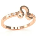 thumbnail image 2 of Leo Zodiac Sign Diamond Ring In Solid 14k Rose Gold, 2 of 6