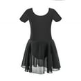 thumbnail image 7 of Stelle Ballet Leotard Short Sleeve Criss-Cross Back Dress with Chiffon Skirt, Ballerina Outfit for Girls,Black,4T, 7 of 7