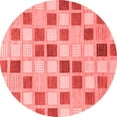 thumbnail image 1 of Ahgly Company Indoor Round Checkered Red Modern Area Rugs, 7' Round, 1 of 4