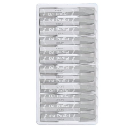 Uxcell Grey Oil Pastels, 12Pcs Soft Oil Crayons Vibrant Creamy Pastels Stick Art Supplies for Painting Drawing