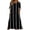 Black, variant on Women's Striped Maxi Dress, Tie Cuff Short Sleeve Casual Midi Dresses, Loose Fit A-Line Summer Vertical Stripe T Shirt Sundress with Pockets for Home and Office