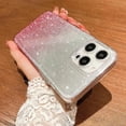thumbnail image 3 of Compatible with iPhone 13 Pro Max Clear Case, Luxury Glitter Gradient Cute Bling Clear Phone Case for Women Girls Soft TPU Shockproof Camera Protective Back Cover Case - Pink, 3 of 11