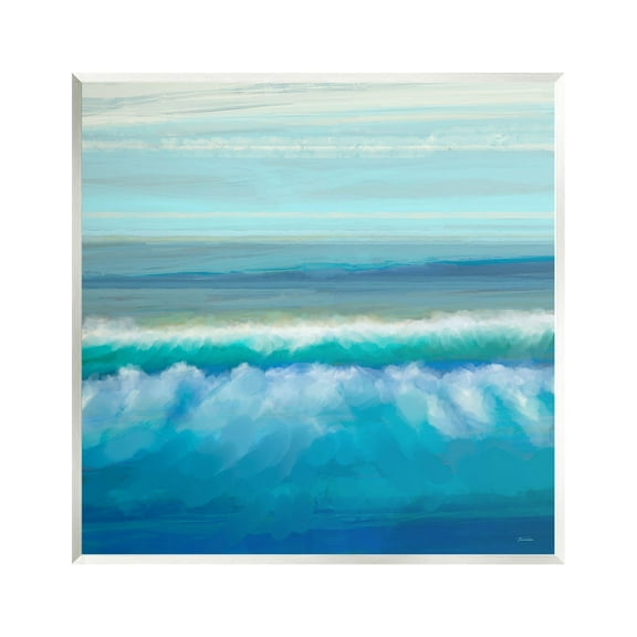 Brushed Sea Waves Crashing Coastal Painting Unframed Art Print Wall Art