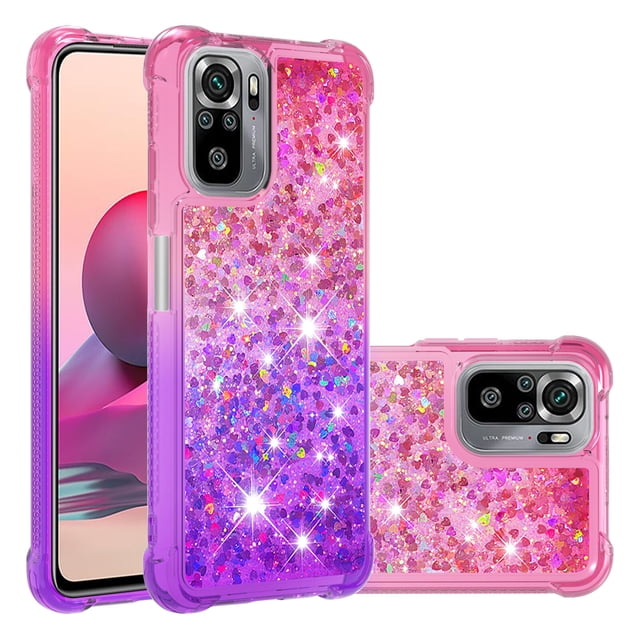 Funda para Xiaomi Redmi Note 10S 4G/Note 10 4G Transparente con Brillos Carcasa Protectora Antigolpes con Glitter Brillante