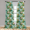 thumbnail image 5 of Ambesonne Leaf Curtains, Palm Tree Flowers Hibiscus, Pair of 28"x63", Pale Caramel Burgundy, 5 of 5