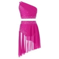 thumbnail image 3 of iiniim Girls Lyrical Dance Shiny Rhinestones Crop Top with Skirted Leotard 2-Piece Ballet Dance Outfits Hot Pink 10, 3 of 7