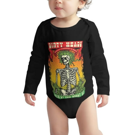 

Dirty-Heads s Baby Boy Girl Long Sleeve Bodysuit Snap Closure Black 12 Months