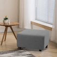 thumbnail image 4 of Flamingo P 1 Piece Stretch Ottoman Cover Folding Storage Stool Furniture Protector Soft Rectangle Slipcover with Elastic Bottom Ottoman Cover Extra Large (Large, Dove), 4 of 4