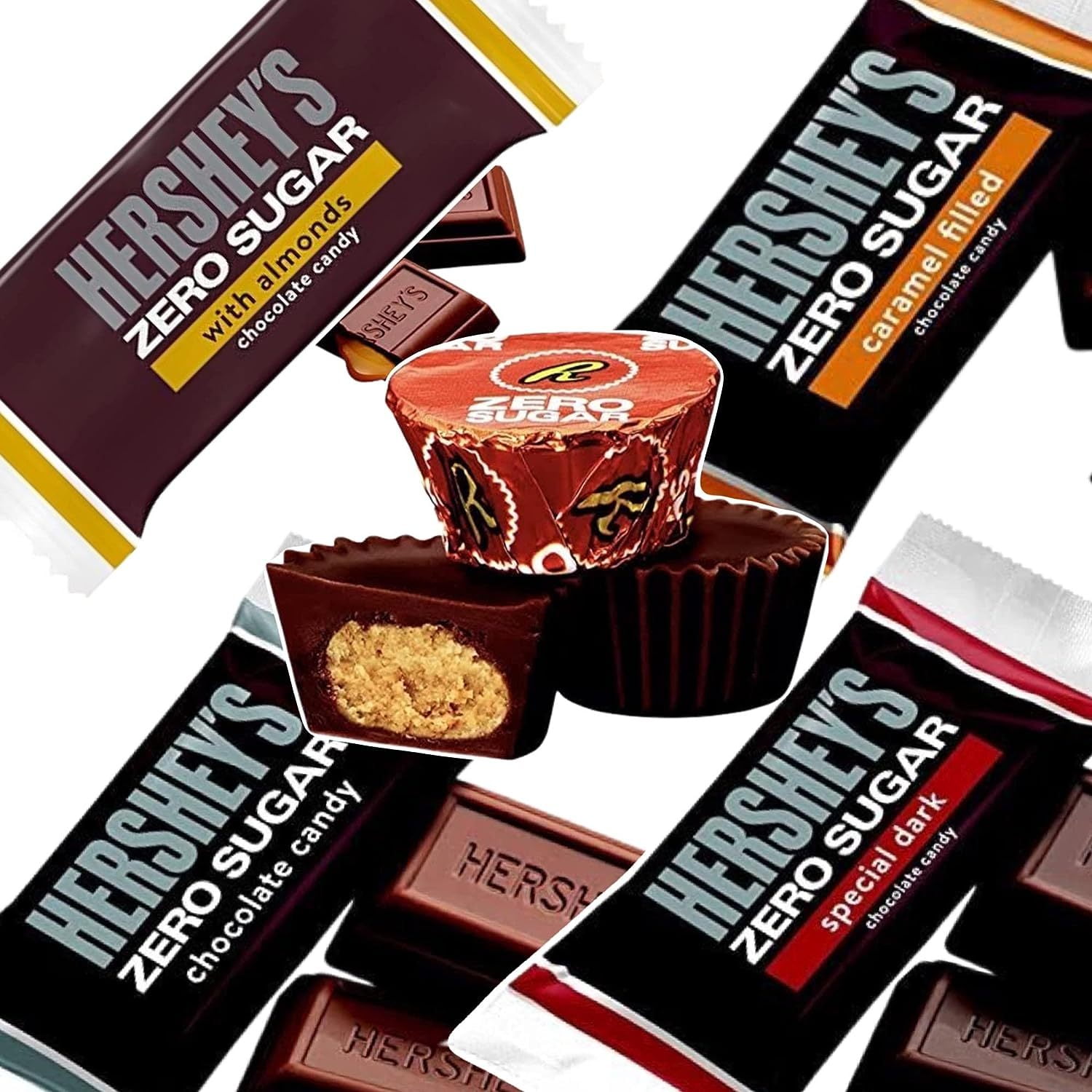 Hershey Zero Sugar Chocolate Candy Assortment 1 Pound Hershey Sugar