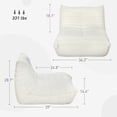 thumbnail image 2 of JWRWEFA Modern Floor Chair with Back Support, Teddy Fleece Meditation Chair, Plush Floor Sofa for Adults, Lazy Seating for Living Room or Gaming Room, Cream White, 2 of 11