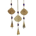 thumbnail image 5 of DecMode 32" Brown Mango Wood Handmade 3 String Hamsa Buddha Windchime with Glass Beads and Cone Bells, 5 of 7