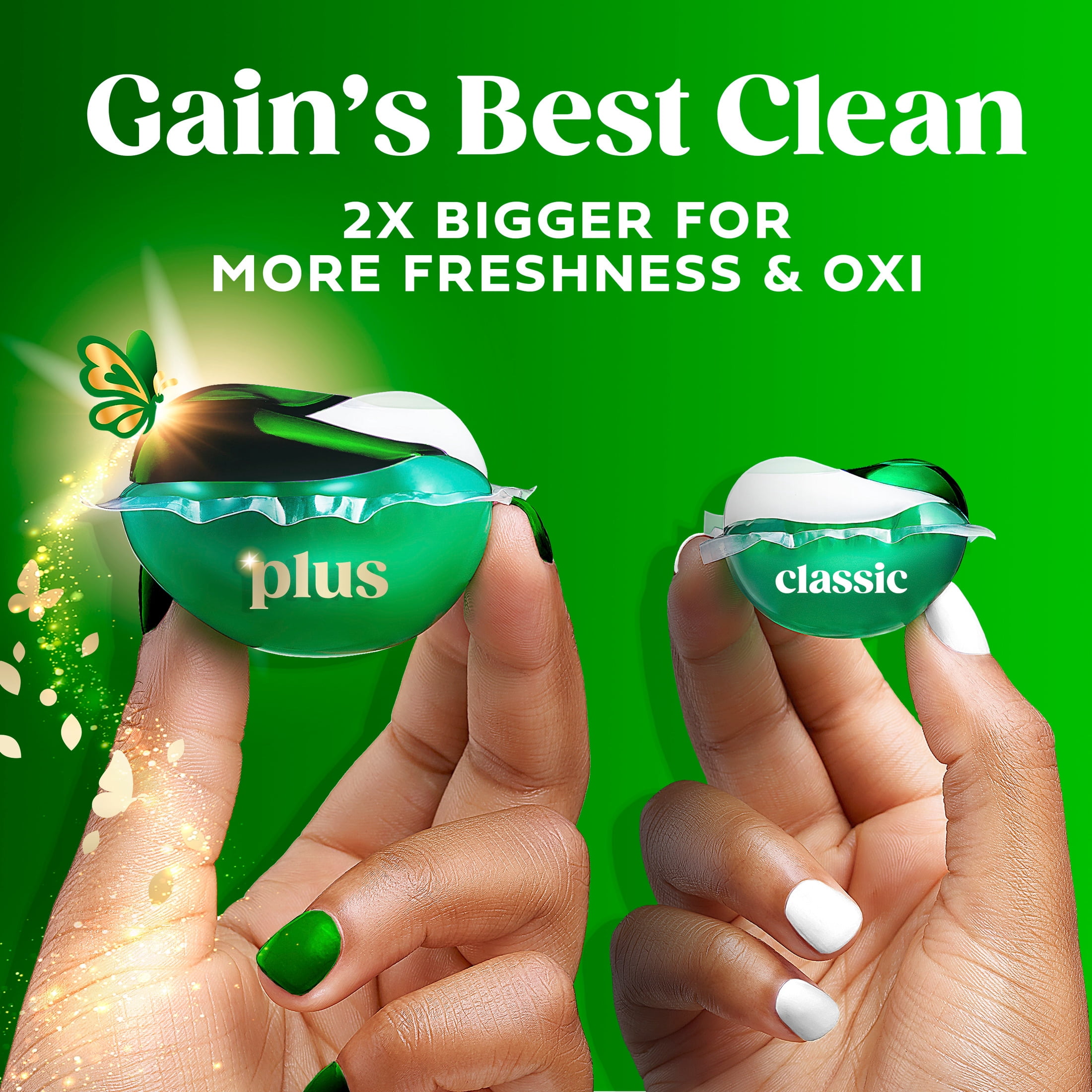 (4 pack) Gain Plus Flings Laundry Detergent Liquid Washing Pacs, Gain's Best All-In-One Clean, Original Scent, 18 Count