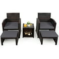 thumbnail image 3 of Gymax 5PCS Rattan Patio Furniture Set Chair & Ottoman Set w/ Grey Cushions, 3 of 6