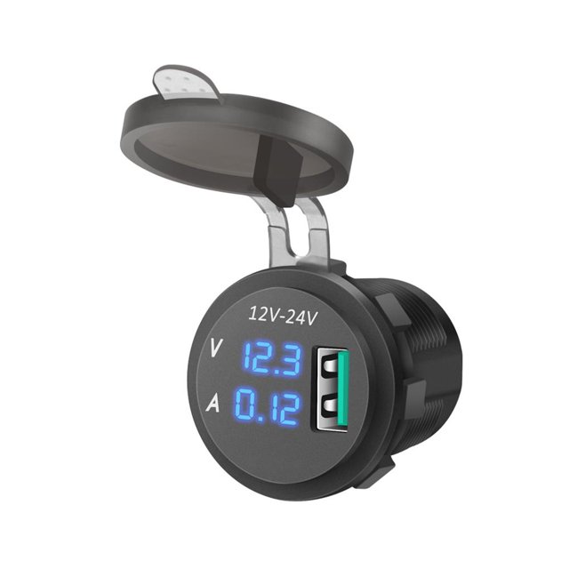 Cargador Usb Qc 3,0, Toma De Corriente, Cargador, Pantalla Digital Led Verde, Universal, 5V, 3A, Para Coche, Barco, Motocicleta matsuzay VI008653-01