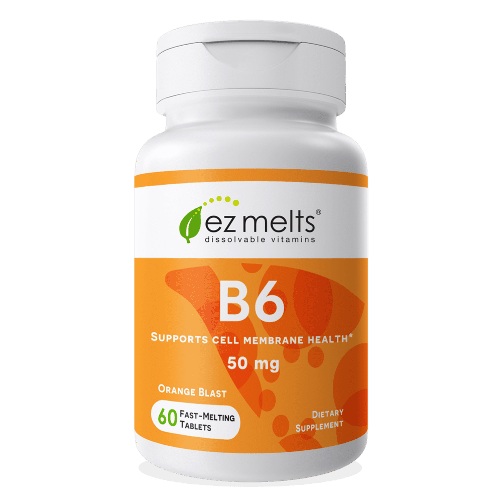 EZ Melts Vitamin B6 50 mg Vegan Fast Dissolve Tablets, 60 Ct Walmart