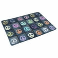 thumbnail image 2 of MKHERT Grunge Blue Patchwork with Peace Sign Doormat Rug Home Decor Floor Mat Bath Mat 30x18 inch, 2 of 3