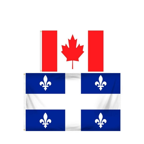 Canada & Quebec Flag Set (2-Pack) (3 by 5 feet)