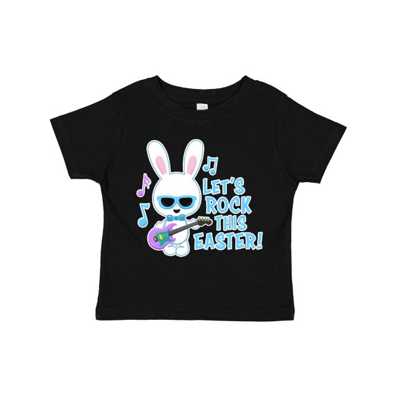 Inktastic Lets Rock This Easter with Bunny and Guitar Boys Toddler T-Shirt