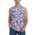 thumbnail image 2 of Lsque Orchids Flowers Print Men's Cotton Blend Sleeveless Muscle Shirts (S-3XL)- Moisture Wicking, Odor Protection, UPF 30+,Small, 2 of 8