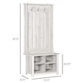 thumbnail image 3 of HOMCOM Hall Tree W/ Shoe Storage Bench Entryway Coat Rack Bench, White, 3 of 8