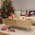 thumbnail image 4 of PPorfamilia Fluted Boho Coffee Tables, Center Tables with Storage for Living Room, Natural, 4 of 9
