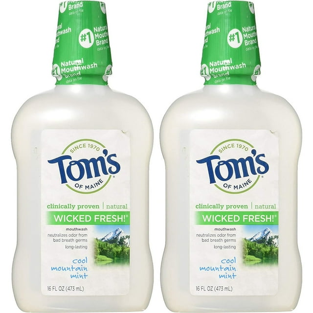 Tom's of Maine Mouthwash Natural Wicked Fresh Mouthwash, 16oz(Pack of