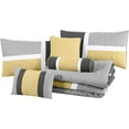 thumbnail image 5 of Chezmoi Collection 7-Piece Medallion Patchwork Comforter Set, King, Yellow/Gray, 5 of 5