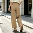 thumbnail image 5 of YuXingFu Womens Linen Pants Women Loose Dress Pants High Full - Pocket Casual Khaki XXL, 5 of 5