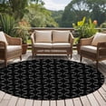 thumbnail image 5 of 8ft Round Rug, Black Morocco Non-Skid Rubber Backing Large Area Rugs - Living Room Bedroom Home Office, Geometric Leaf Diamond Lattice Abstract Indoor Floor Mat Carpets Washable Rug, 5 of 9