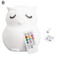 thumbnail image 2 of Bear Owl Shape LED Nursery Night Light Kids Baby Silicone Pat Color Change Lamp, 2 of 8
