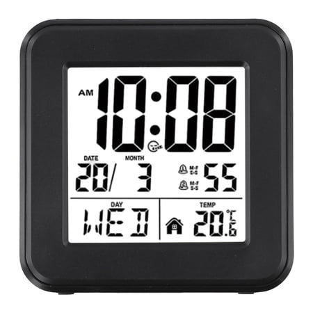 Smart Alarm Clock for Elderly with Large LED Display, Temperature Monitor and Calendar
