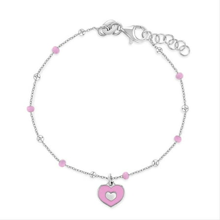 Mesmerize Your Little Girl with TheJewelryHut Designer Heart Children Enamel in Silver Bracelet
