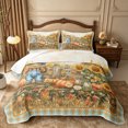 thumbnail image 2 of Erosebridal Scarecrow Vase Twin Quilt Set 2 Pieces,Fall Harvest Twin Coverlet Set,Light Blue,1 Bedspread and 1 Pillowcase, 2 of 7