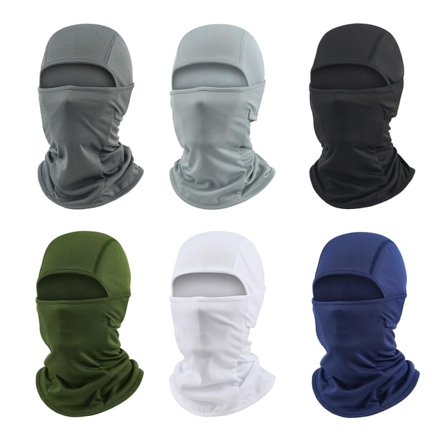 Máscara facial con pasamontañas, protección UV, 6 unidades, color M