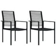 thumbnail image 1 of vidaXL Garden Chairs 2 pcs PVC Rattan Black, 1 of 5