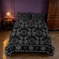 thumbnail image 2 of Homewish Boho Sun Moon Bedding, Victorian Damask Aztec Duvet Cover Full, Black Gray, Black Reversible 3-Piece, 1 Duvet Cover and 2 Pillowcases, 2 of 6