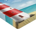 thumbnail image 2 of Ambesonne Beach Fitted Sheet 2 Pcs Set, Lighthouse Seagulls Ocean, Full, Vermilion Blue, 2 of 3