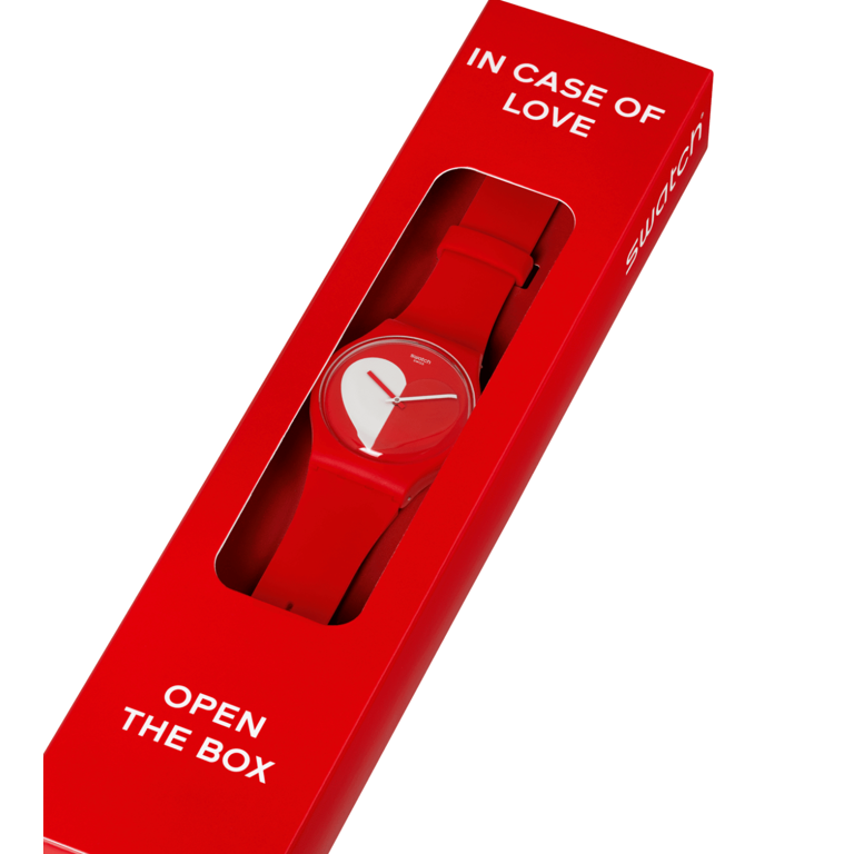 Swatch 2022 Valentine Day Heart HALF <3 White Glows Watch New with Box