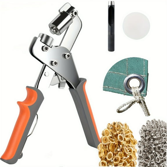 Heavy Duty Grommet Tool Kit with 200PCS 3/8 Inch 10mm Grommets, Grommet Kit, Eyelet Tool