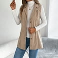 thumbnail image 2 of Gaexia Womens Vest Jacket,Corduroy Vest with Collar for Women Cozy Autumn Winter Fashion Outerwear Casual Layering Piece, 2 of 6