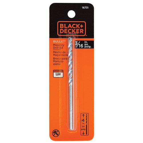 BLACK+DECKER 16731 Rotary Masonry Bits, 4in x 3/16in