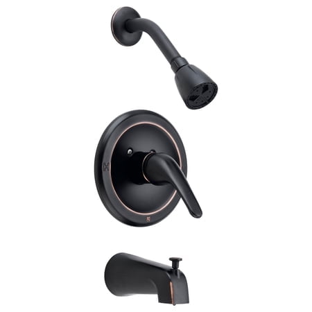 Designers Impressions 652258 Robinet de Douche Combo Bronze Huilé - Design Mixeur à Poignée Unique