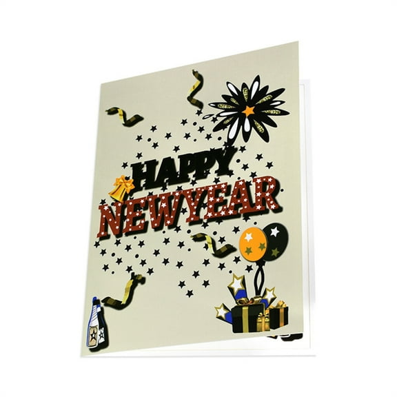 lanema 3D Popup Happy New Year Greeting Card Party Supplies for Holiday Creative Gift