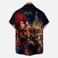 thumbnail image 4 of IROINNID Christmas Hawaiian Shirt Funny Santa Print Button Up Tropical T-shirt Short Sleeve Xmas Vacation Tops,Burgundy, 4 of 5