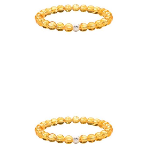 Sonducket Agregue Un Toque De Sofisticación A Su Conjunto De Cuentas De Citrino Pulseras De Citrino Pulseras De Piedra Plata 6mm Plata 6mm 2Conjunto
