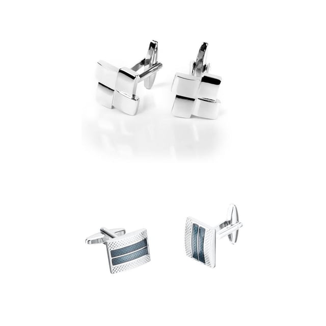 2 Pares Gemelos Clásicos para Hombre Accesorios para Traje Esmoquin Zulema Gemelos de plata para hombre