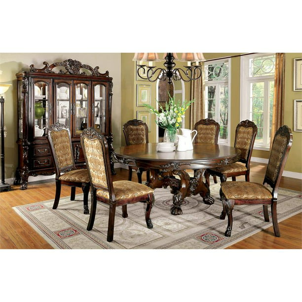 Furniture Of America Douglas Solid Wood, Cherry Furniture Dining Room Table And Chairs