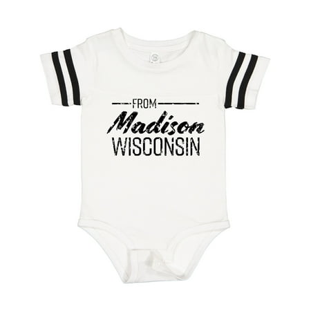 

Inktastic From Madison Wisconsin in Black Distressed Text Gift Baby Boy or Baby Girl Bodysuit