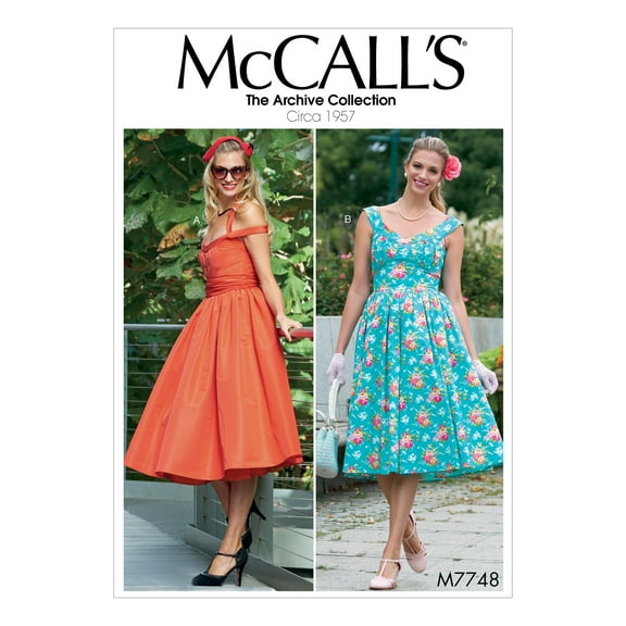 McCall's Sewing Pattern Misses' Dresses and Cummerbund-6-8-10-12-14